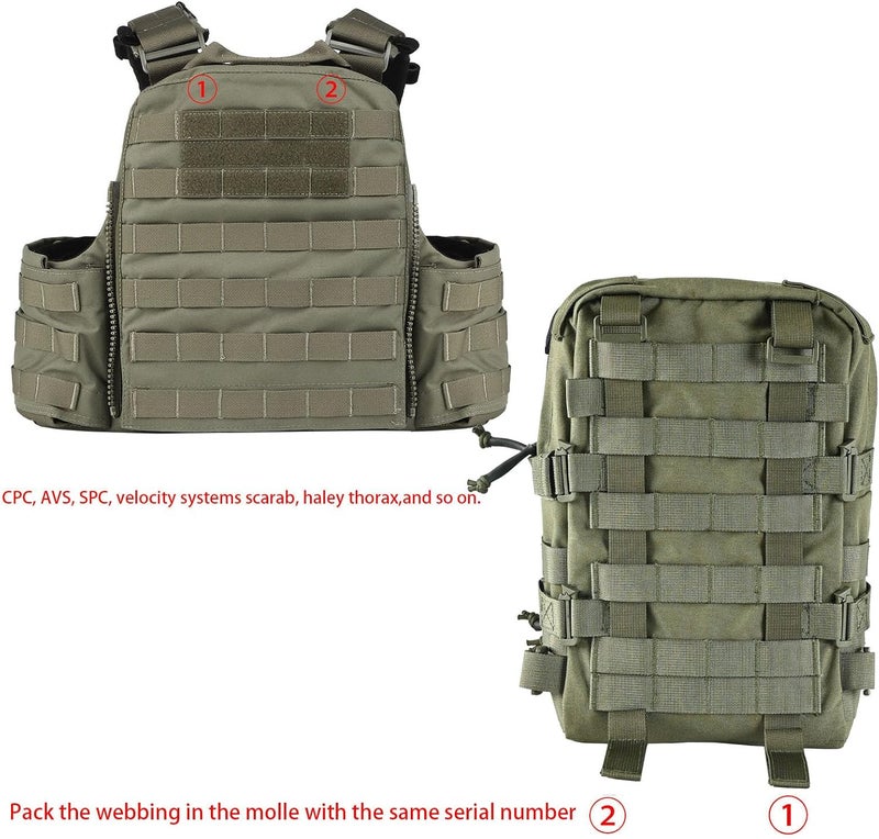 tactifans Tactical Mini Molle Hydration Pack,Molle Hydration Carrier with IFAK Pouch&US Flag&Med Patch,Hydropack for 2L Water Bladder - Image 4